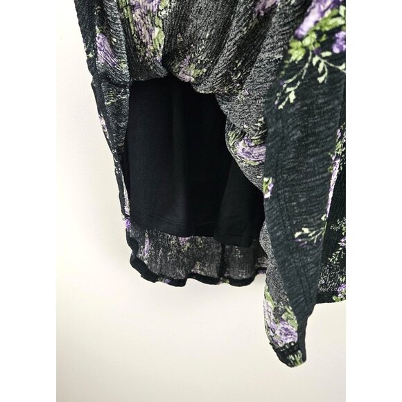 Womens Size S Black Floral Halter Mini Dress With Open Back Lined Sexy Party - Picture 9 of 11